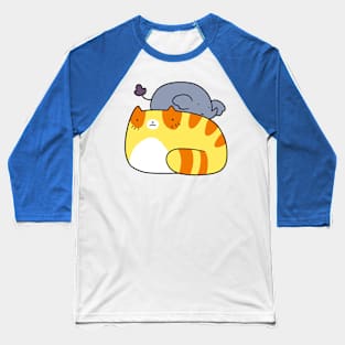 Tiny Elephant and Tabby Baseball T-Shirt